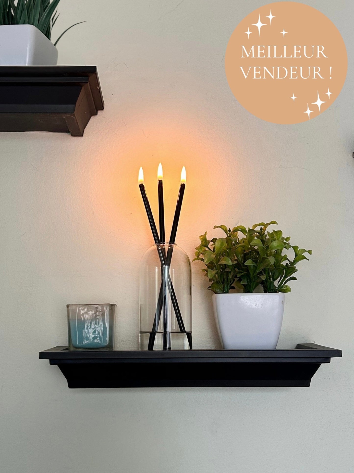 CHANDELLE ÉTERNELLE BÂTON NOIR