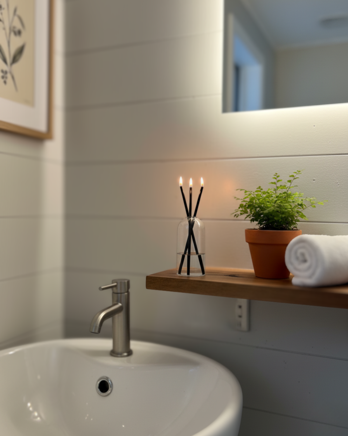 CHANDELLE ÉTERNELLE BÂTON NOIR